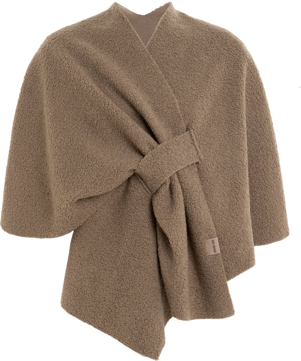 Knit Factory Lina Omslagvest - Taupe - One Size