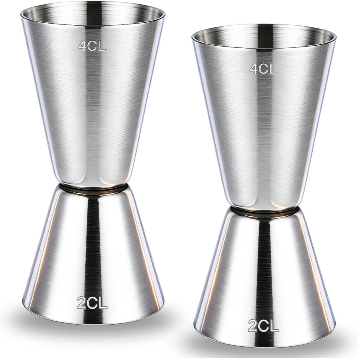 Maatbekers, 2 cl en 4 cl Dual Spirit Measure Cup Jigger - nauwkeurige schaal voor nauwkeurig meten van gin, whisky en alcohol - hoogwaardige maatbeker voor cocktails, bars en