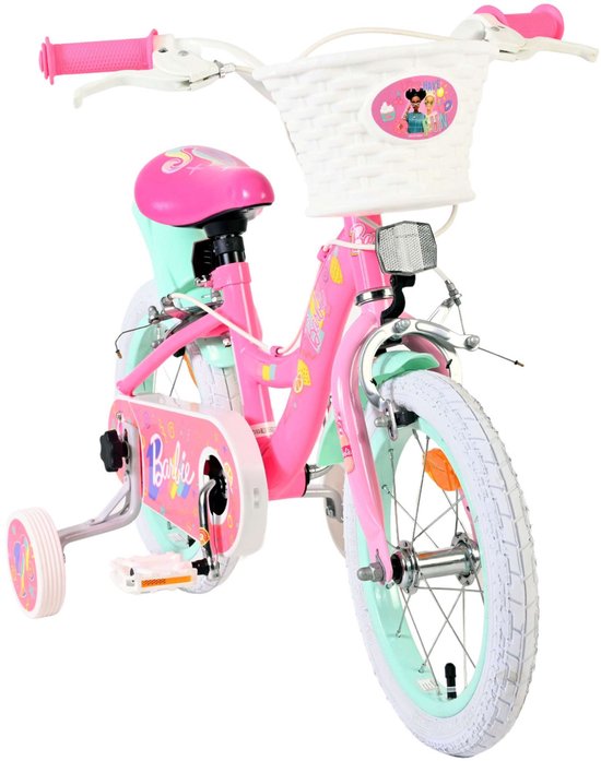 Barbie Kinderfiets - Meisjes - 14 inch - Roze - Twee handremmen van Barbie — afbeelding 4