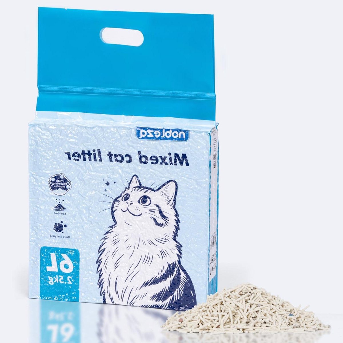 Kattenbakvulling Tofu - Natuurlijk Zand - Geur Neutraliseren - Klontert Snel - 2.5 kg - Beige