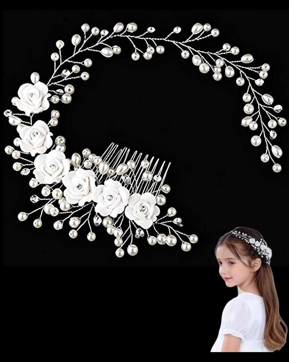 Diadeem meisjes communie accessoires voor communie meisjes witte bloemen bruiloft haarspelden prinses diadeem voor bloemenmeisjes