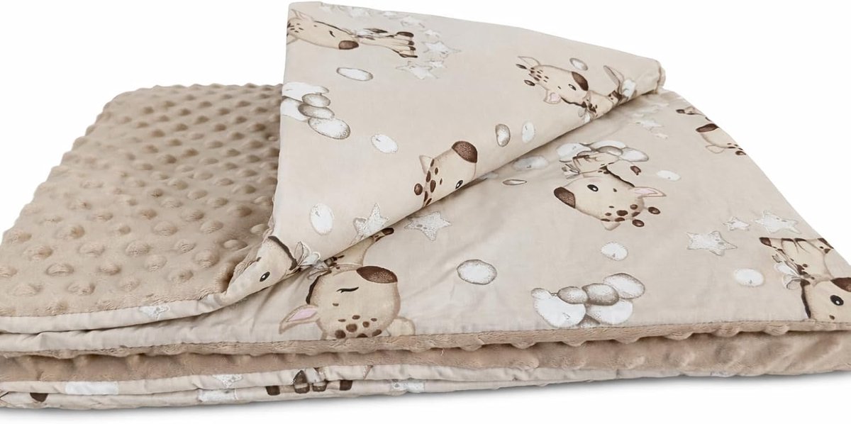 Baby blanket Cotton Minky- 75x100 cm (Giraf(no cushion)) - Double-sided - Breathable - Soft to the touch - ShopVlot