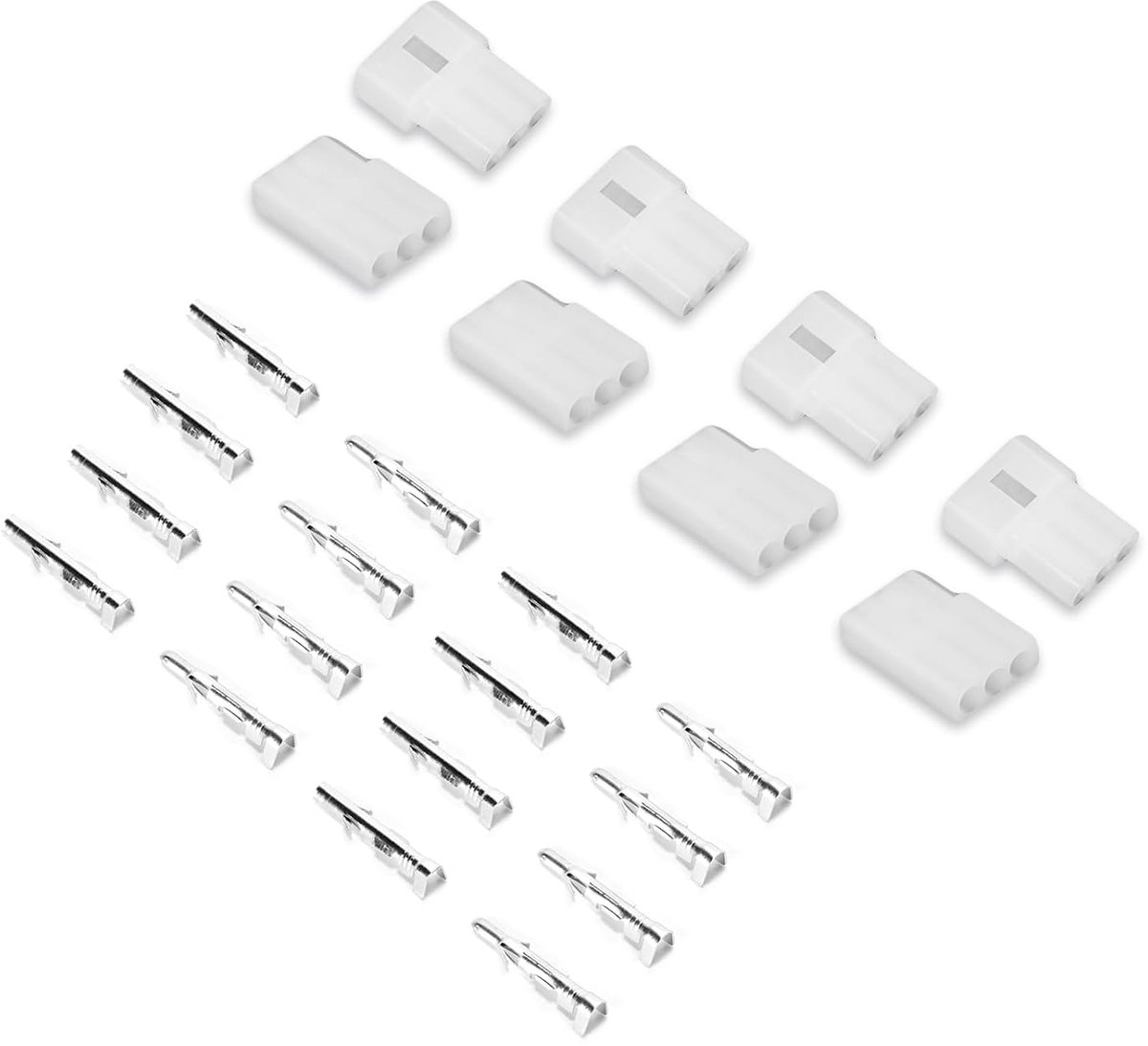 4 sets 3 Pin wit mannelijke en vrouwelijke stekker socket & Terminals Kit - ShopVlot