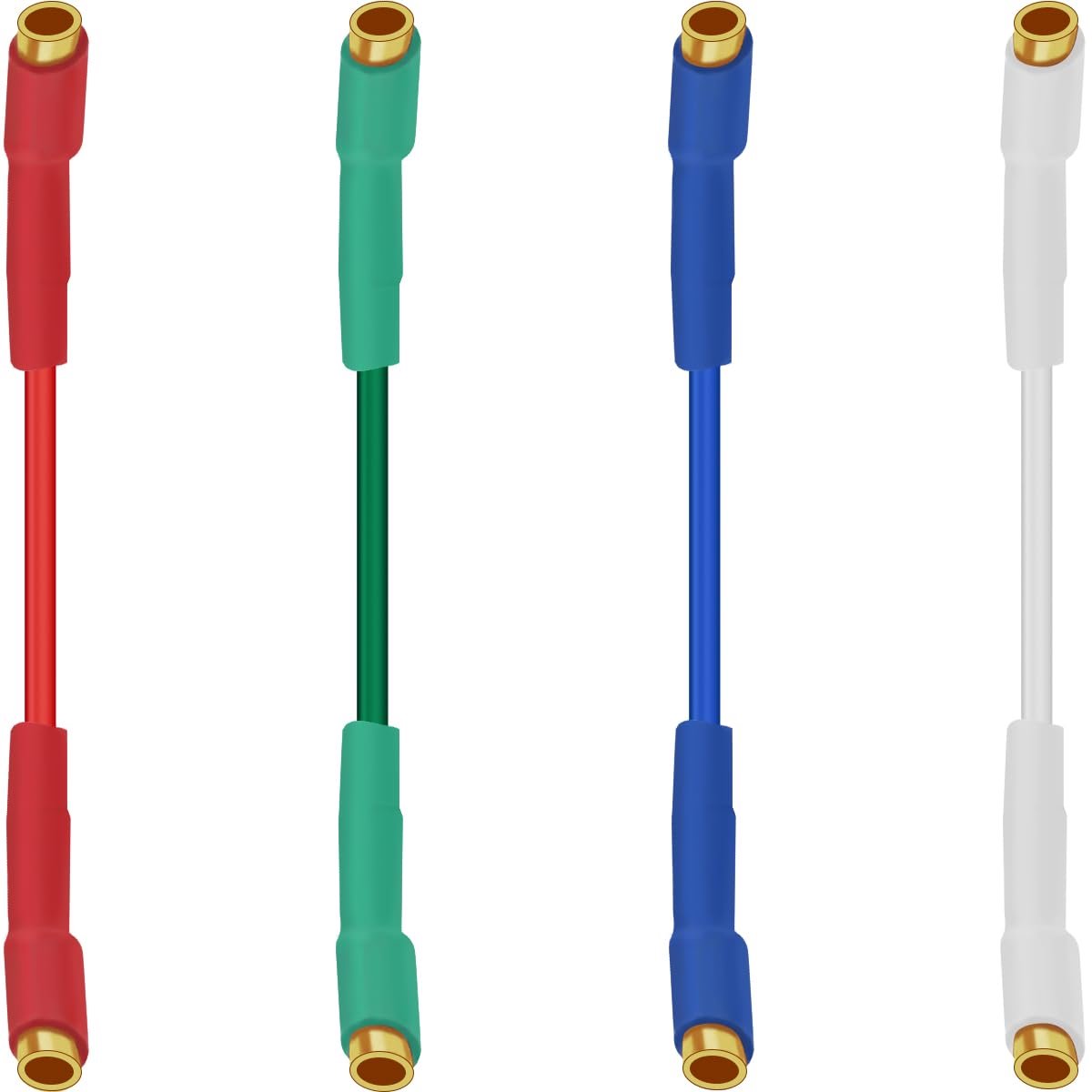 8 stuks pickupkabels 6N OFC headshellkabel in audiofiele kwaliteit, 4 cm, 26 AWG, vertind koper, vergulde bussen - ShopVlot