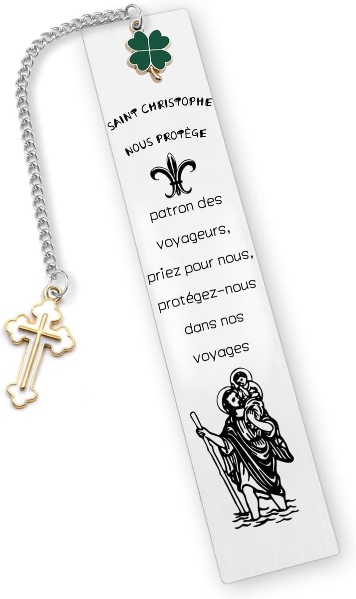 Christelijke bladwijzer, inspirerende bladwijzer, bladwijzer, St. Christophe, cadeaus voor communie en vormsel - ShopVlot