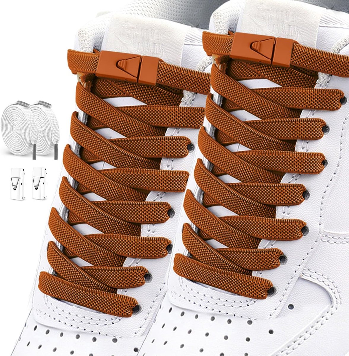 Elastische schoenveters zonder stropdas voor kinderen en volwassenen, sneakers, 3 paar platte schoenveters zonder - ShopVlot