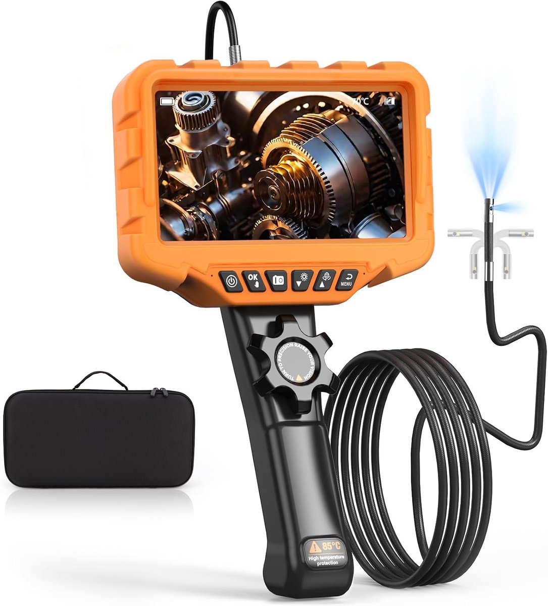 1.6m long endoscope with 7 inch screen and two cameras - ShopVlot