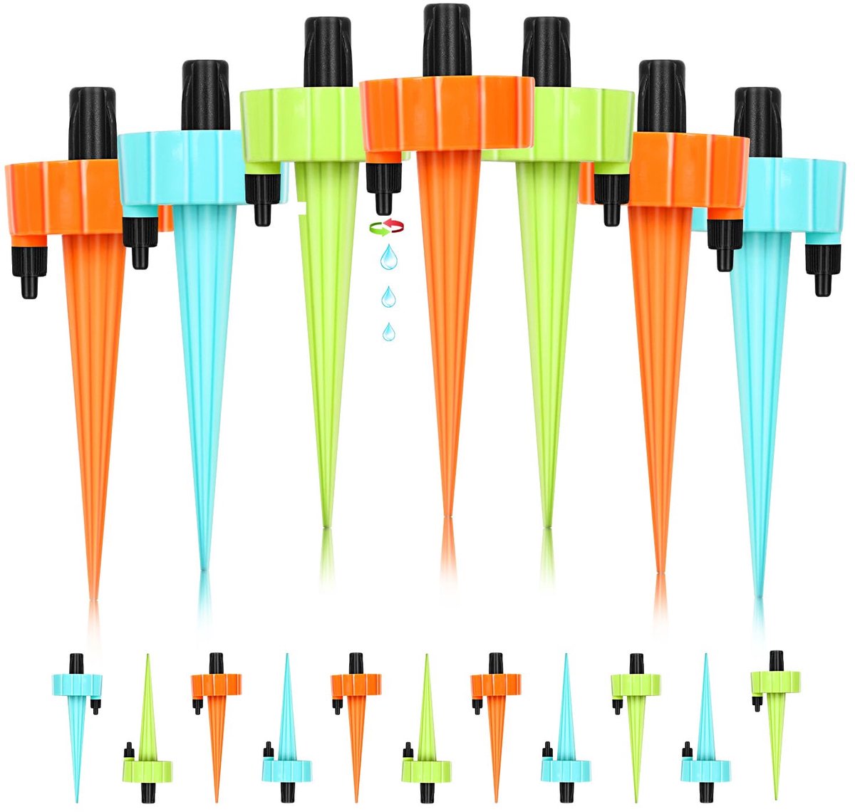Automatische bewateringsset, 18 stuks, irrigatie voor planten op vakantie, instelbaar, zelfbewaterende spikes met - ShopVlot