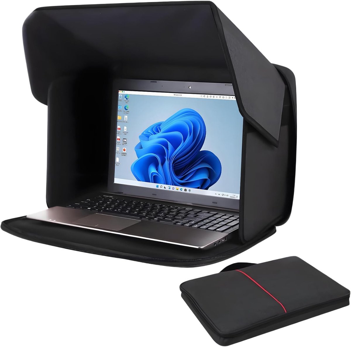 Draagbare laptop zonwering voor 12/13/14/15 inch scherm, inkijkbescherming voor werkzaamheden buitenshuis - ShopVlot