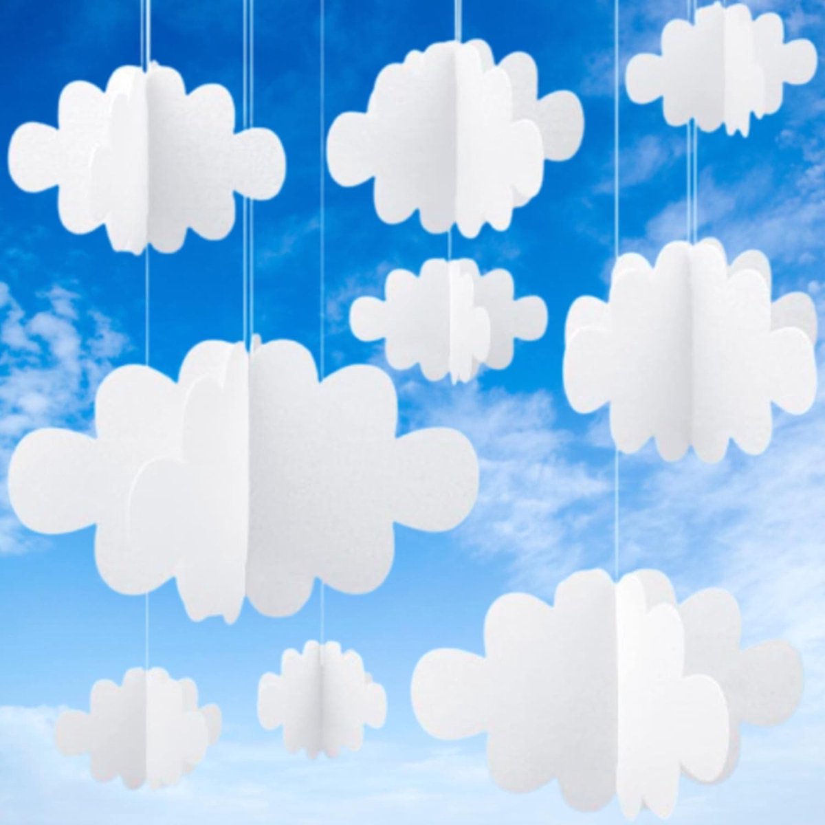 Solidchoice - 16 Stuks 3D Kunstmatige Wolken Decoraties voor Binnen