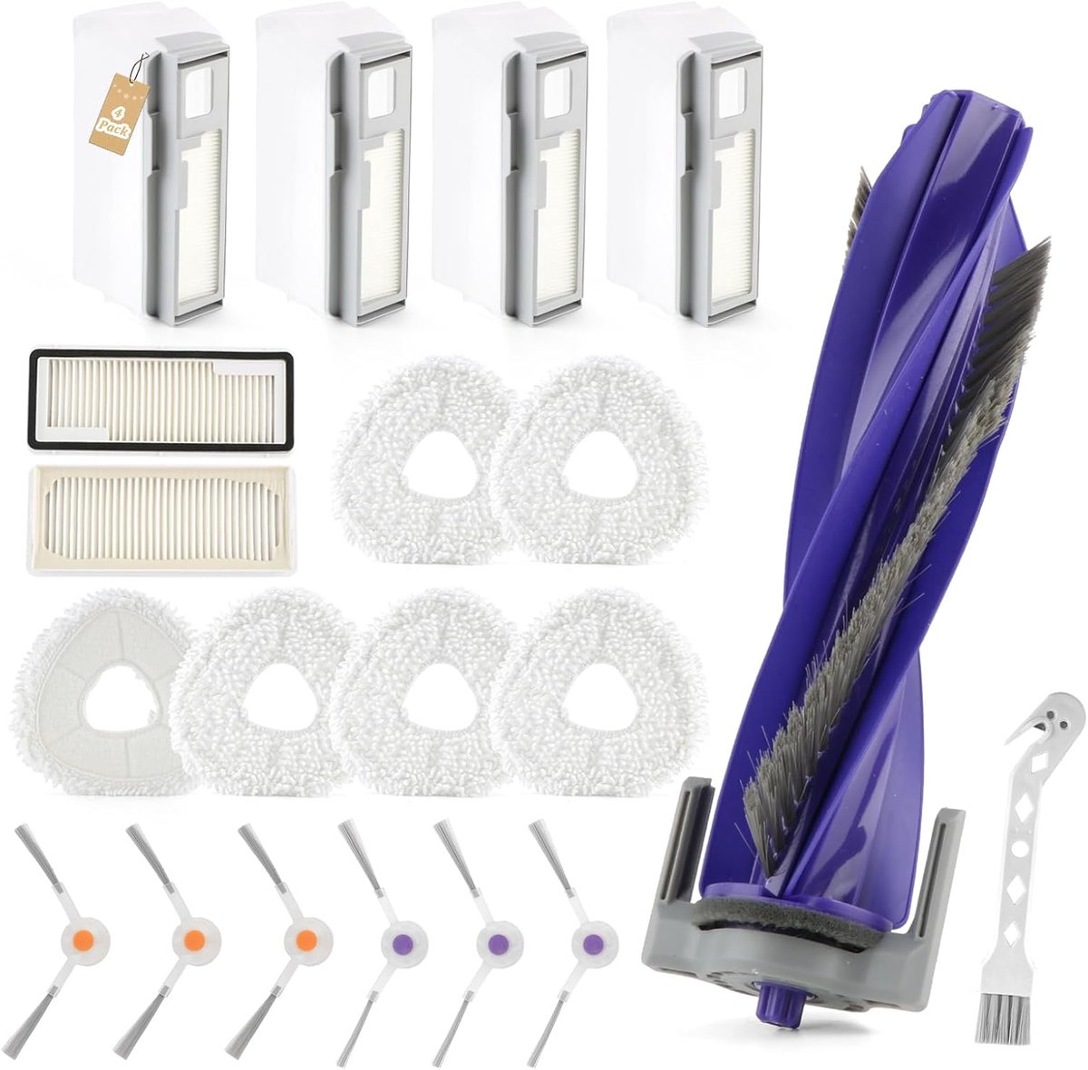 For Narwal Freo X Ultra accessories for Narwal Freo X Ultra with 1 main brush, 6 side brushes, 4 dust bags, 6 mop - ShopVlot