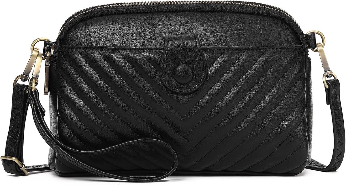 GAEKEAO Crossbody Bags for Women Small Vegan Leather Shoulder Bag Cross Body Bag Handbags with Wristband Top Zipper - ShopVlot