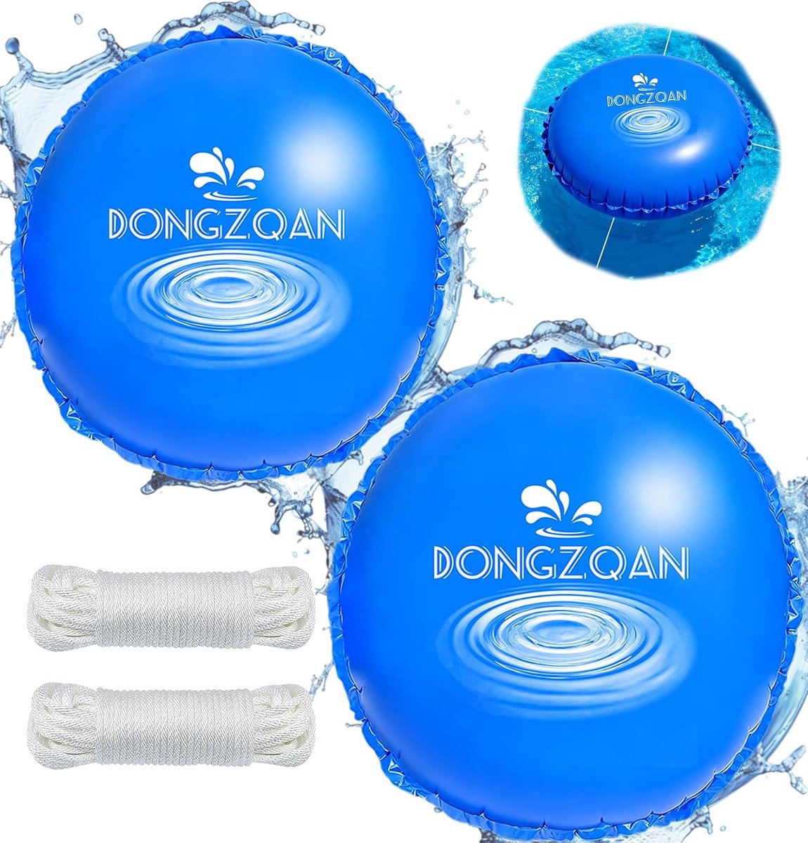 DONGZQAN Pool Cushion Round 2 Pieces Pool Winter Cushion 120 x 120 cm Inflatable Pool Cover 0.3 mm Thick PVC for - ShopVlot