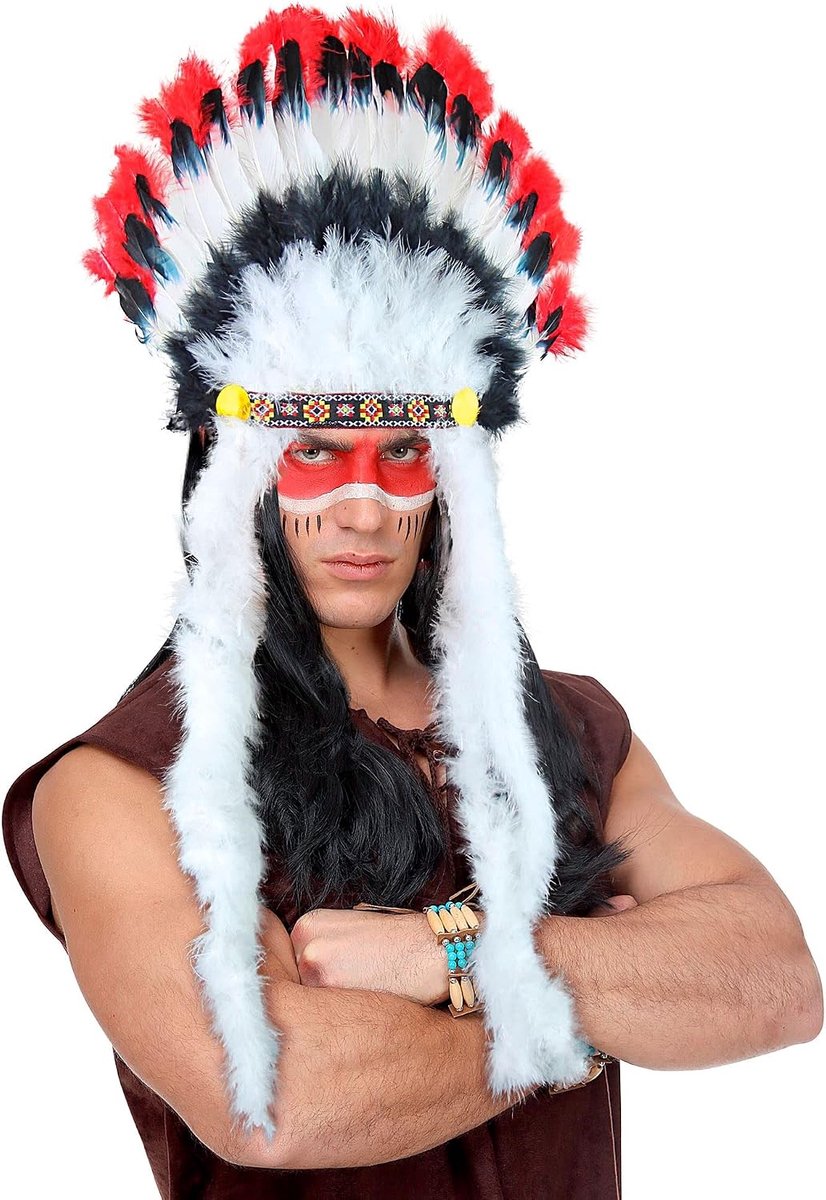 W WIDMANN MILANO Party Fashion 3305B Indian Headwear Bull, Headgear, Capotribus, Theme Party, Carnival - ShopVlot