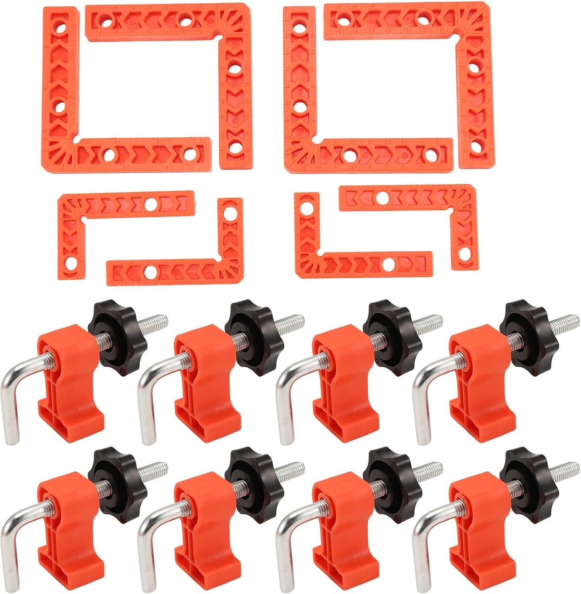 1 set positioneringshoek, haakse klem met klem, hoekklemmen, houtbewerkingsgereedschap voor fotolijsten - ShopVlot