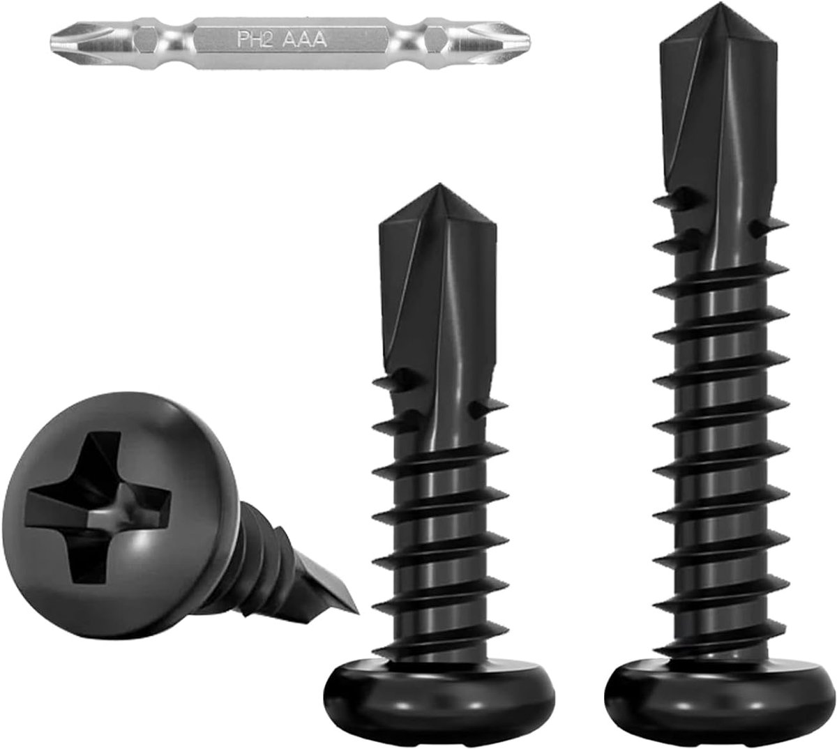 M4.2x13mm Self Drilling Screws Black 100pcs Sheet Screws with Lens Head Drill Screws Self Tapping Screws Stainless - ShopVlot