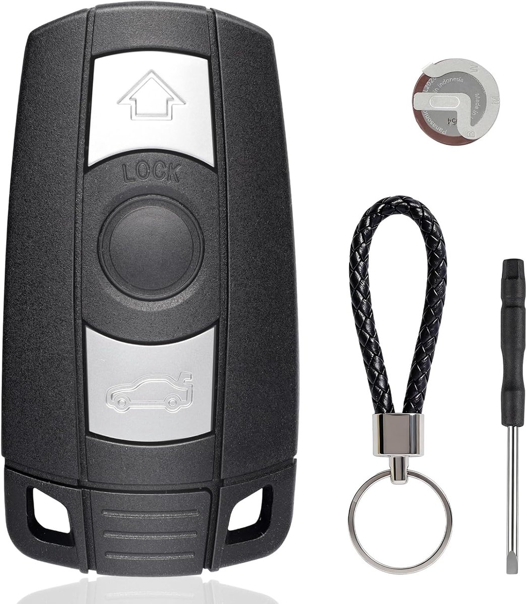 3 Key Housing, Replacement Key with LIR2025 Battery for BMW Series 1 2 3 5 6 X1 X5 X6 E81 E82 E87 E88 E89 E90 E91 E92 - ShopVlot