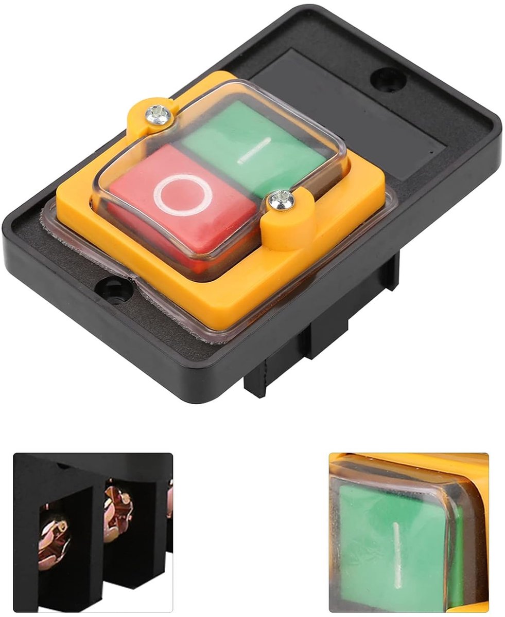 AC220V/380V 10A Waterproof ON/OFF Push Button Self Closing Automatic Reset Machine Bench Drill Switch for Column - ShopVlot