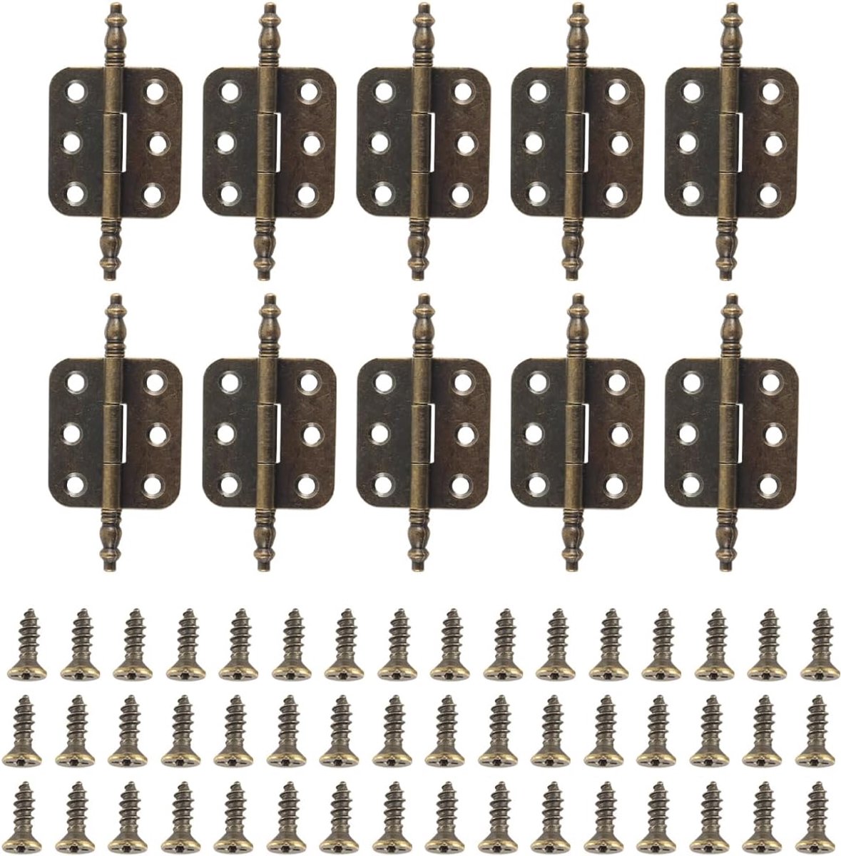 Sylen 10Pcs Retro Antieke Kast Scharnieren Voor Meubels Deur Metalen Ijzer Connector 72x34mm Met Schroeven - ShopVlot