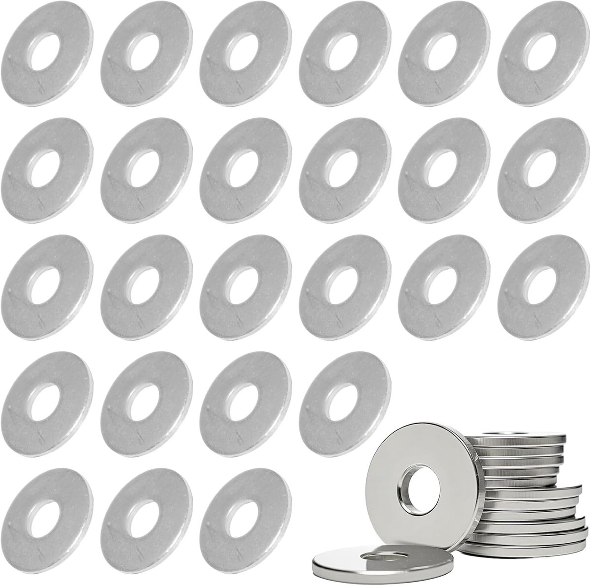 25 Pieces Rings M5 x 15 Stainless Steel A2 - Body Rings for Screws, Nuts & Threaded Rods - Metal Rings for Fasteners - ShopVlot