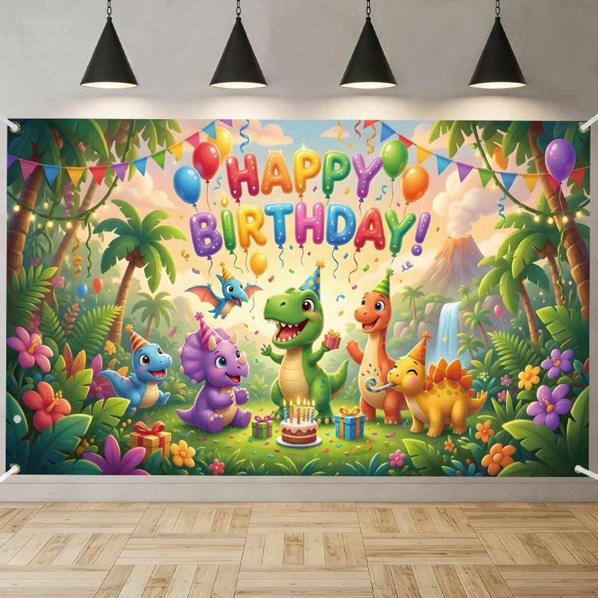 Dinosaurus achtergrond jungle achtergrond banner 180 x 110 cm polyester schattige achtergrond fotografie achtergrond - ShopVlot