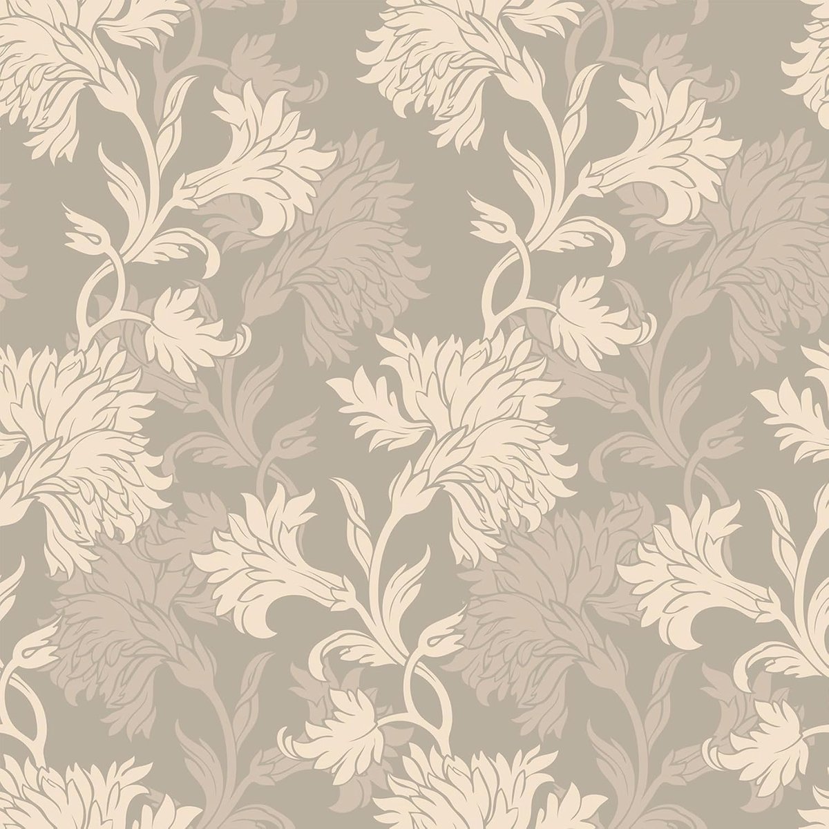 LACHEERY Self Adhesive Wallpaper Beige Vintage Flowers For Bedroom 44.5cm x 200cm Cream Color Wallpaper Wall Sticker - ShopVlot