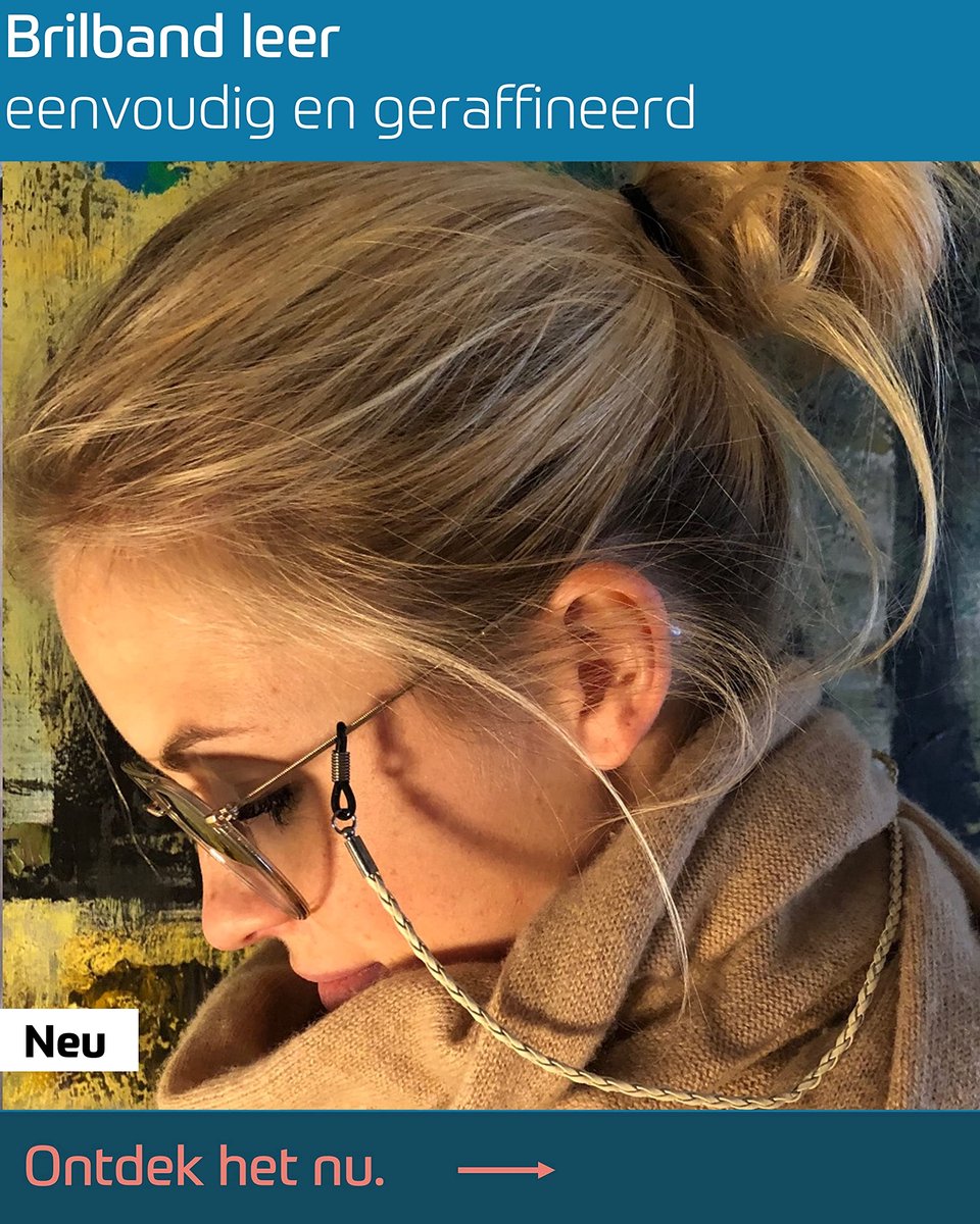 GERNEO® - Milaand Gevlochten leren brillenband - Unisex PU brillenkoord voor zonnebrillen en leesbrillen - ShopVlot