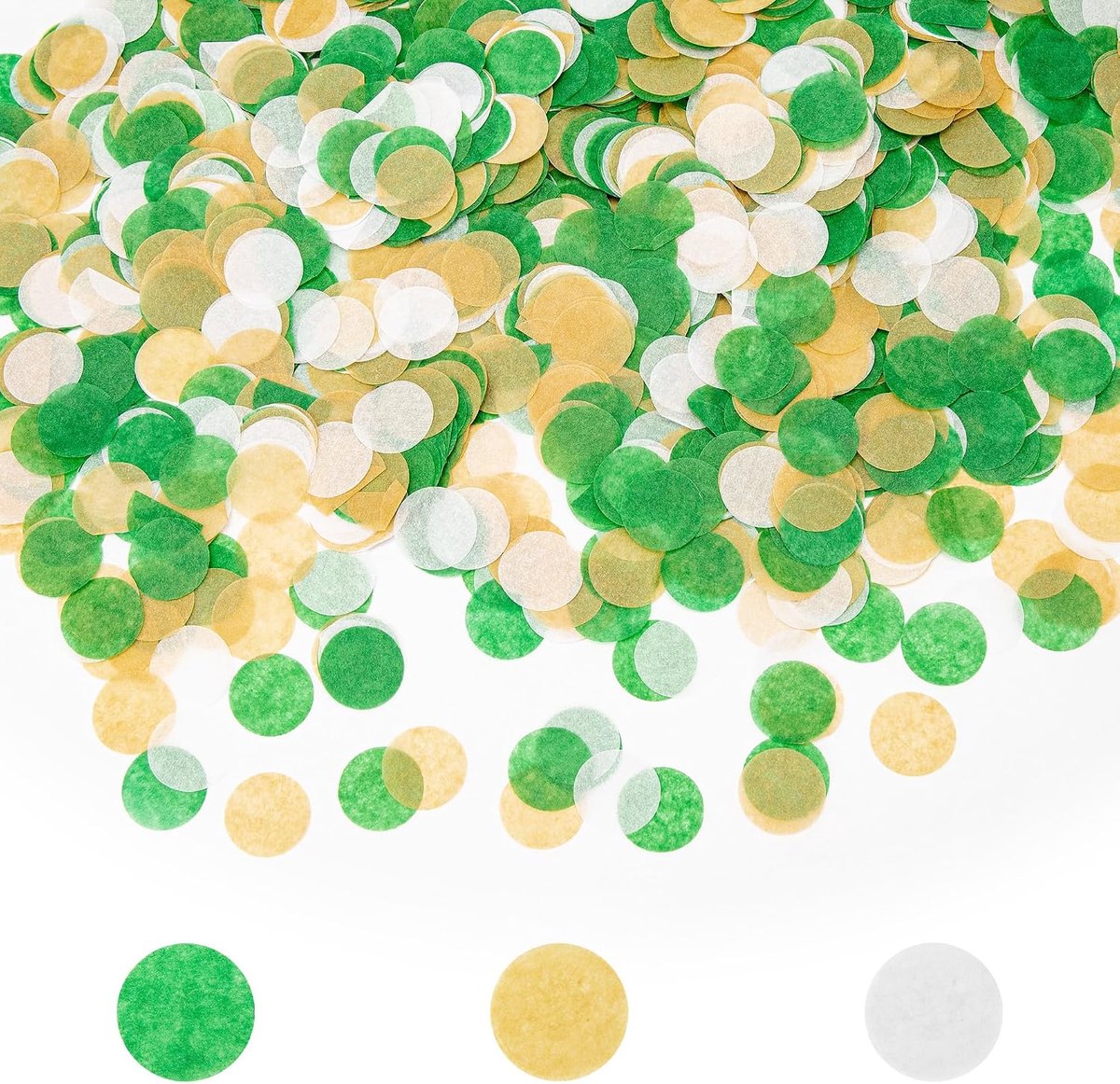 Biodegradable Confetti,6500 Pieces 67.5g Birthday Confetti,Suitable for Birthday Decorations,Yellow Green and White - ShopVlot
