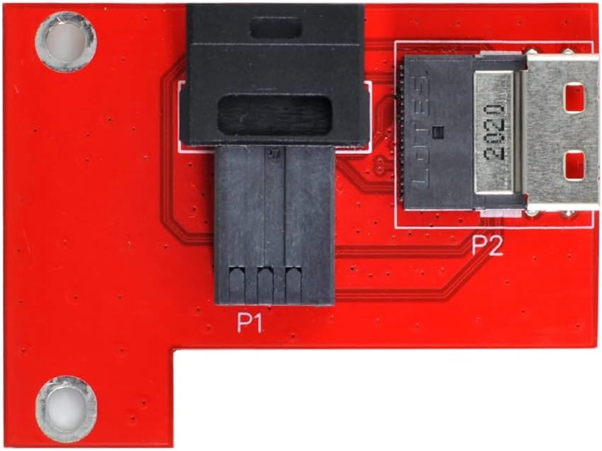 CY PCI-Express 4.0 Slimline SAS SFF-8654 to HD SFF-8643 PCBA Female Adapter with Bracket - ShopVlot