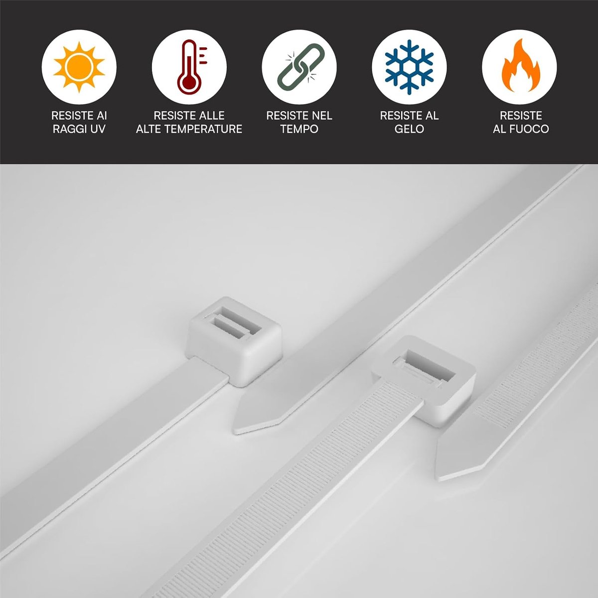 Kabelbinders 300 x 4.5 mm - Nylon 6.6 - Zelfvergrendelend - Ideaal voor kabelbeheer - ShopVlot