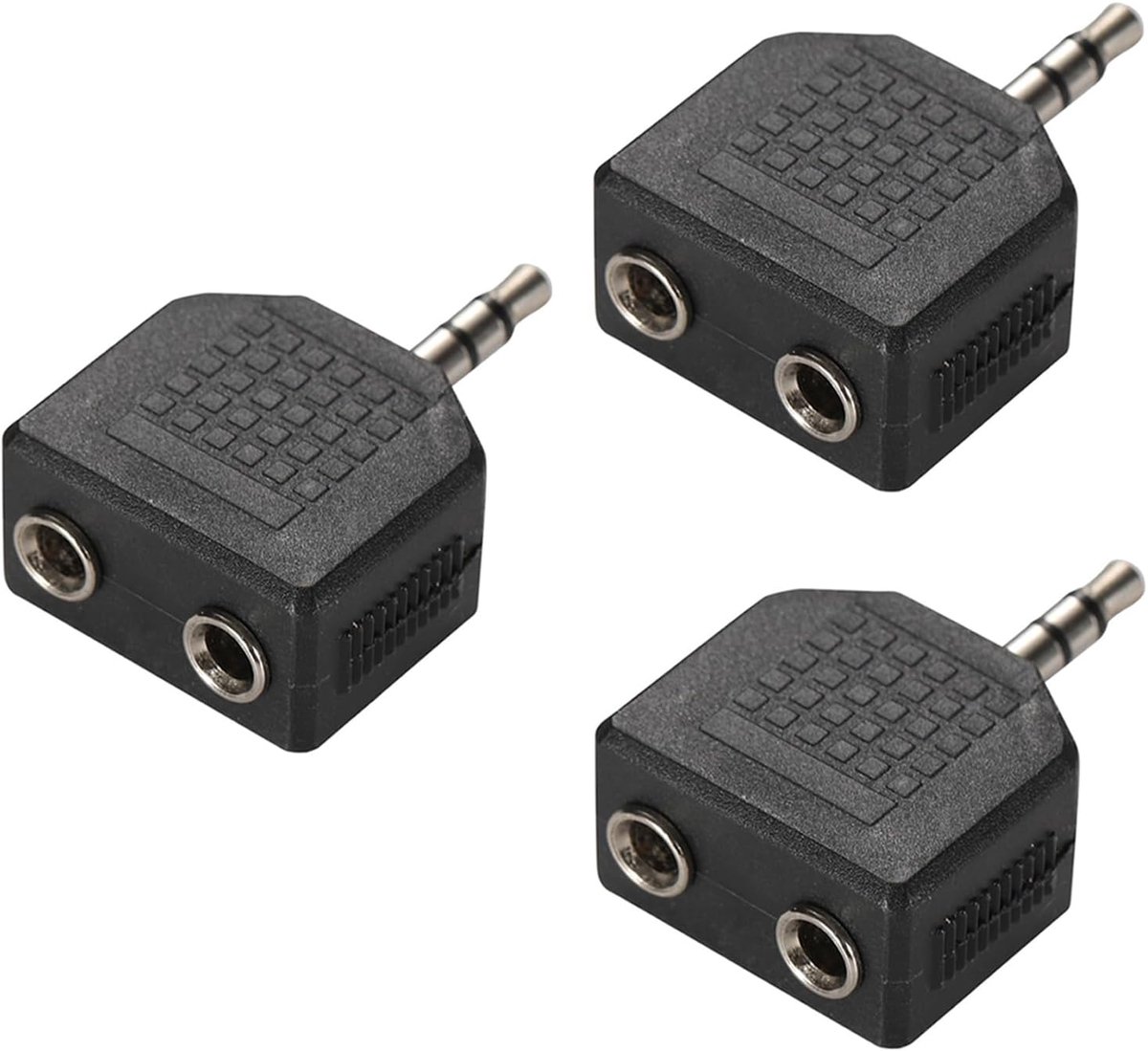 Hoofdtelefoon splitter 3.5mm - 1 male naar 2 female - stereo audio adapter - samen luisteren - ShopVlot