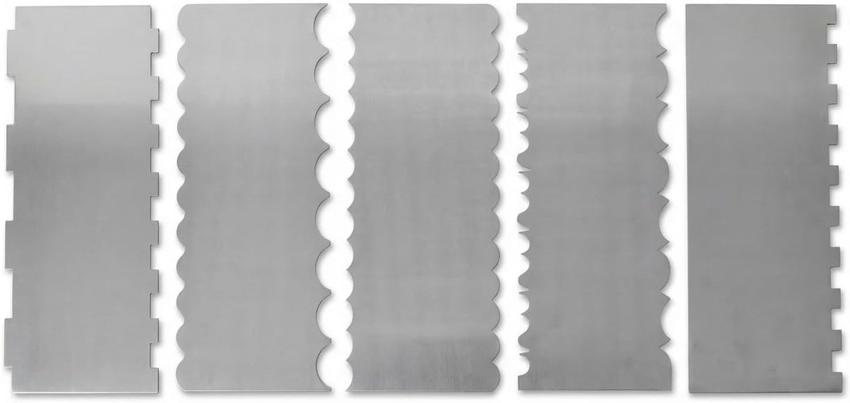 Cake scraper set 22 x 8 cm - 4 stuks - roestvrij staal - voor het gladstrijken van taarten - ShopVlot
