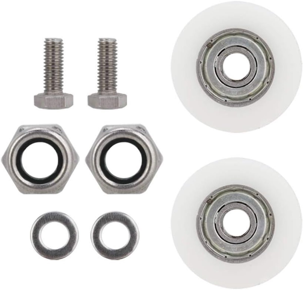 Deurraderen vervangset 30 mm - kunststof - geluidsreductie - soepel schuiven - ShopVlot