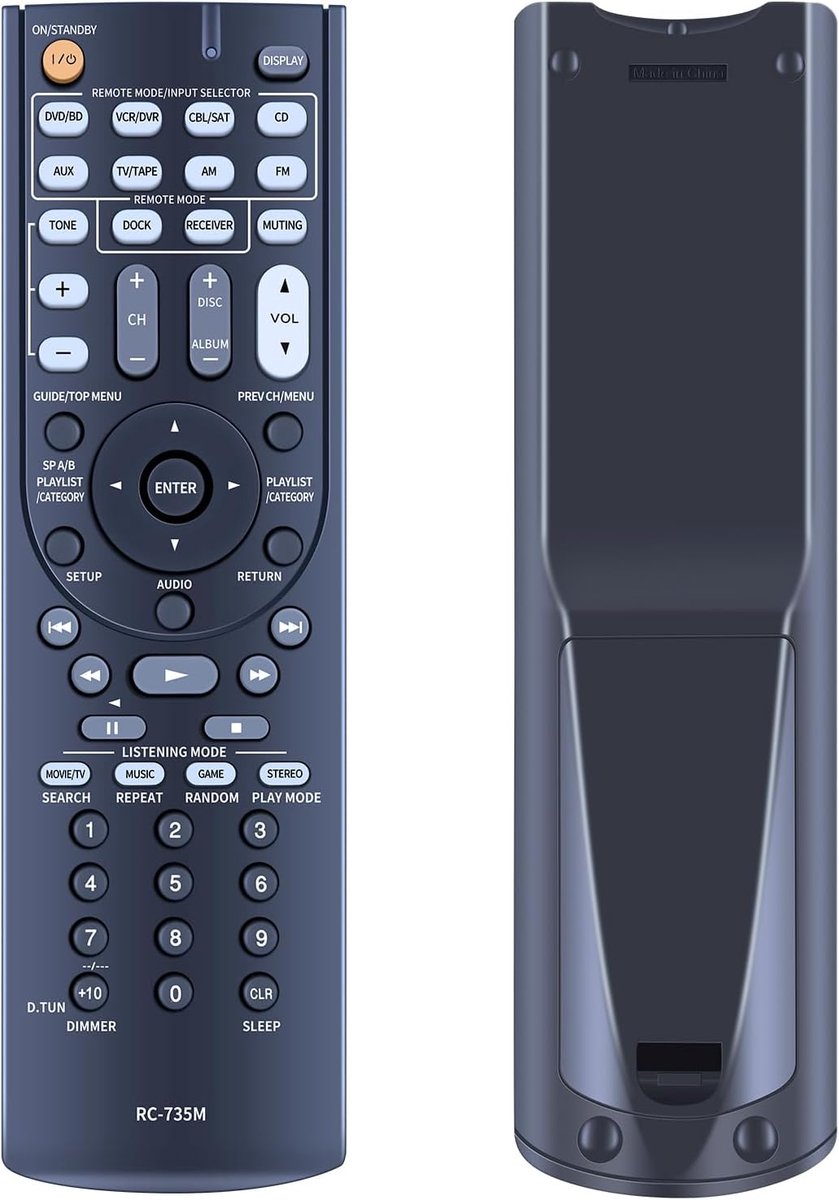 Vervangende afstandsbediening RC-735M - Geschikt voor Onkyo AV-ontvanger TX-SR307 HT-R370 HT-S3200 - ShopVlot