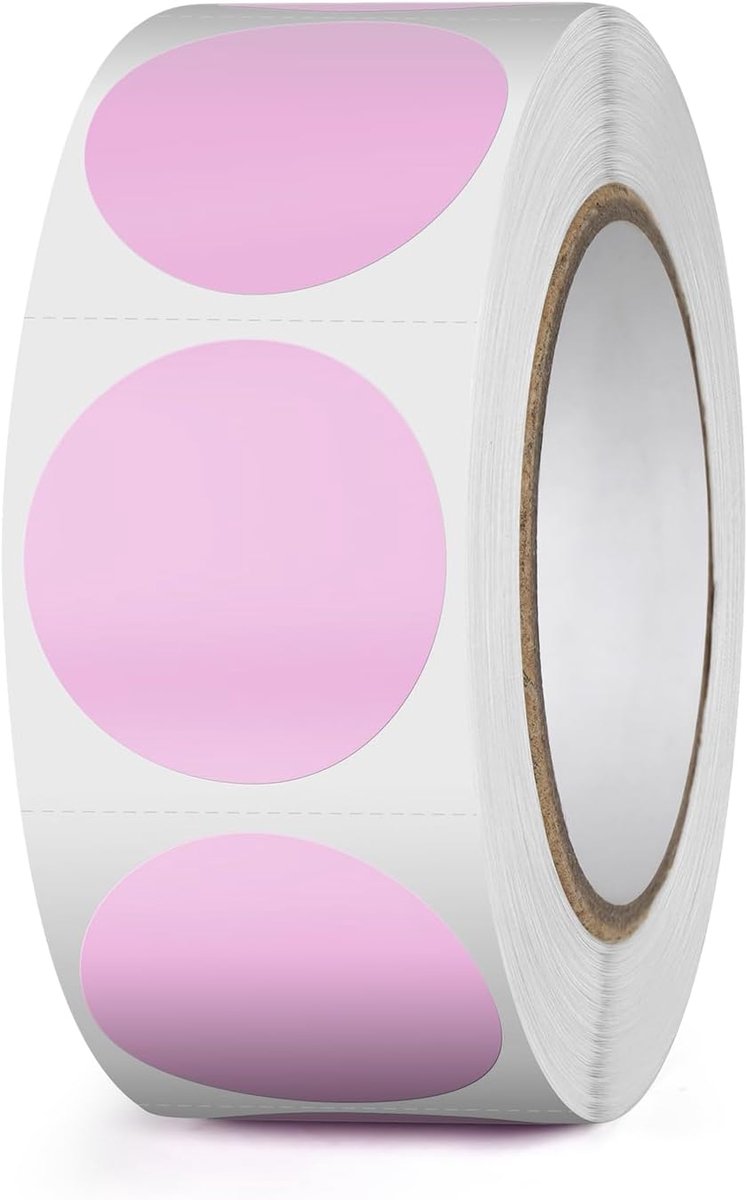 Ronde thermische labels 25mm - Violet vinyl - Zelfklevend - Ideaal voor verzending - ShopVlot