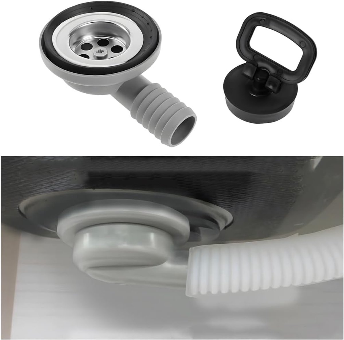 Campingafvoer 90° - RVS afvoersysteem - Corrosiebestendig - Ideaal voor caravans - ShopVlot