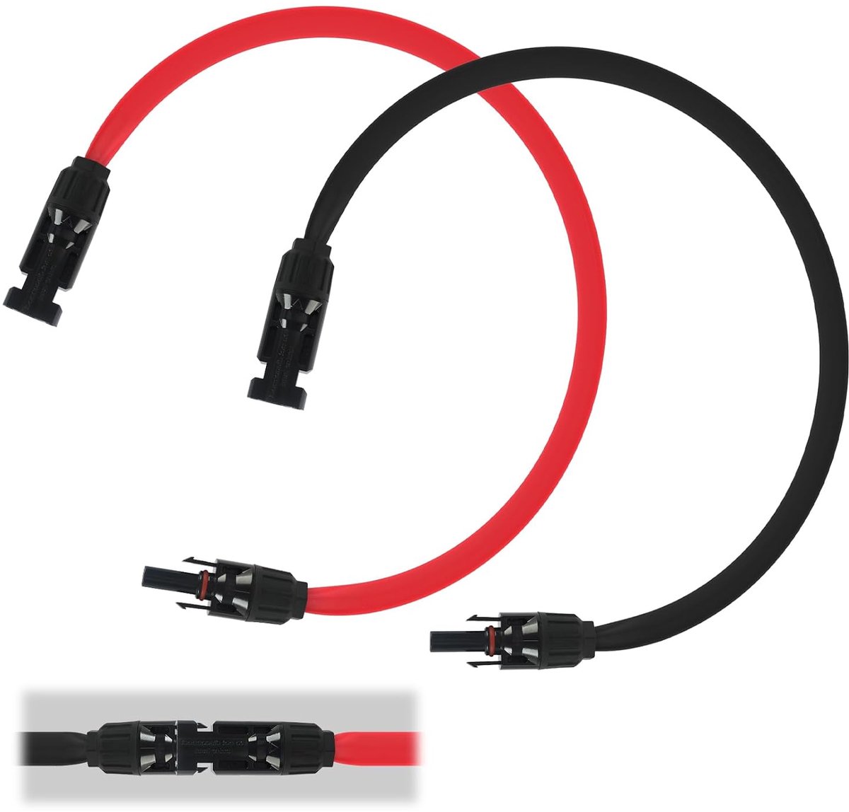 Zonnepaneelkabel set van 2 50 cm - Flexibele PV-kabel 4 mm² - IP67 waterdicht - Ideaal voor balkoninstallaties - ShopVlot