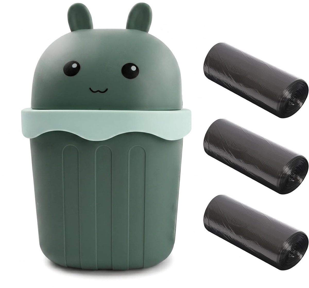 Mini-afvalemmer groen konijn - creatieve prullenbak - compact ontwerp - perfect voor kantoor of slaapkamer - ShopVlot