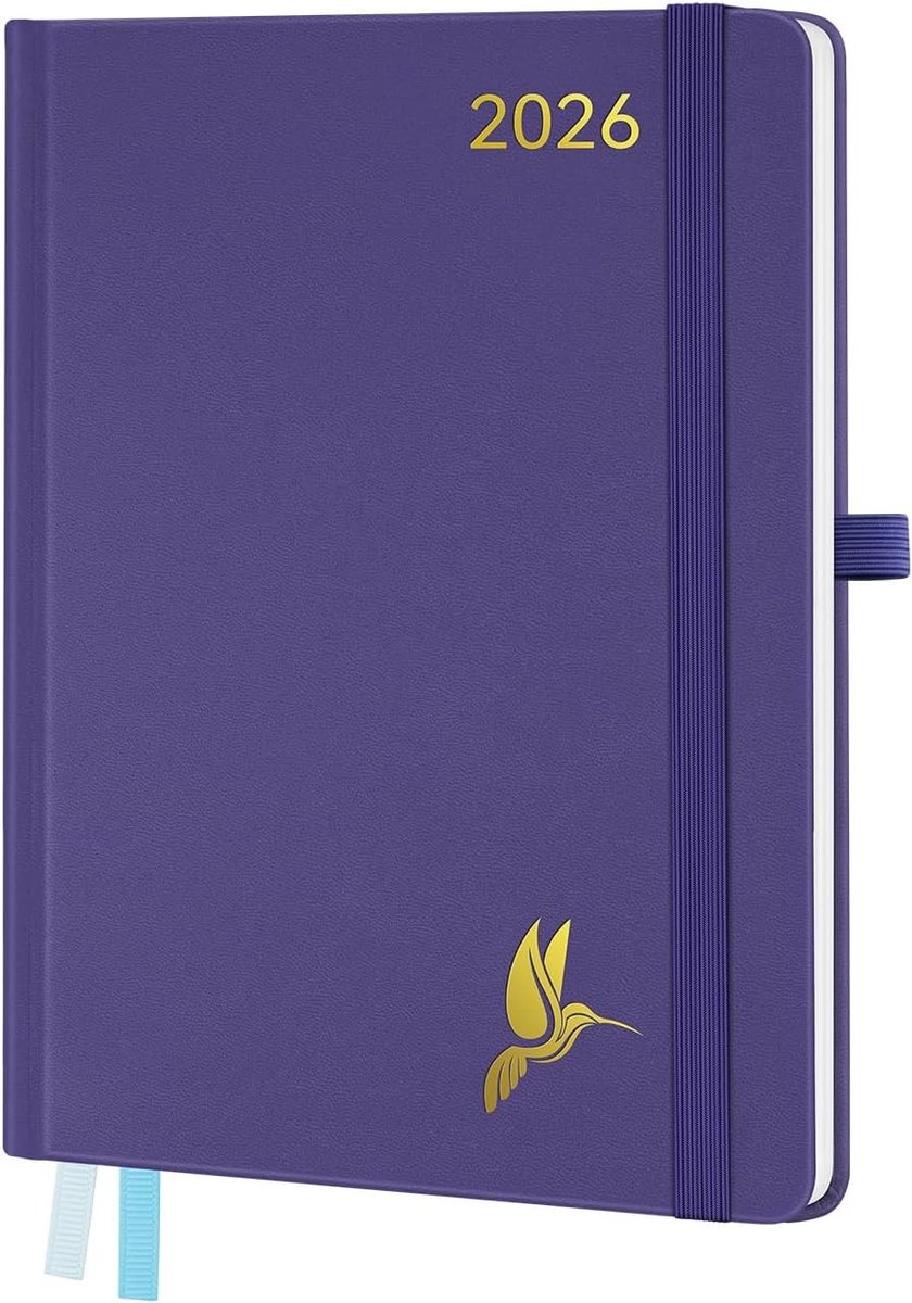 Kalender 2026 - Lila - A5 - Hardcover - Voor Planning en Afspraken