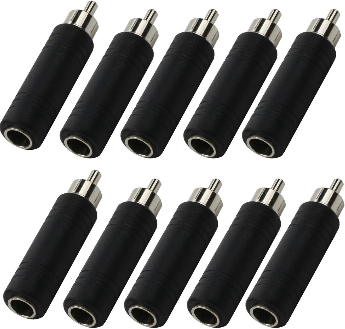 RCA adapter 6.35mm - 10 stuks - mono jack naar RCA plug - ideaal voor audioapparatuur - ShopVlot