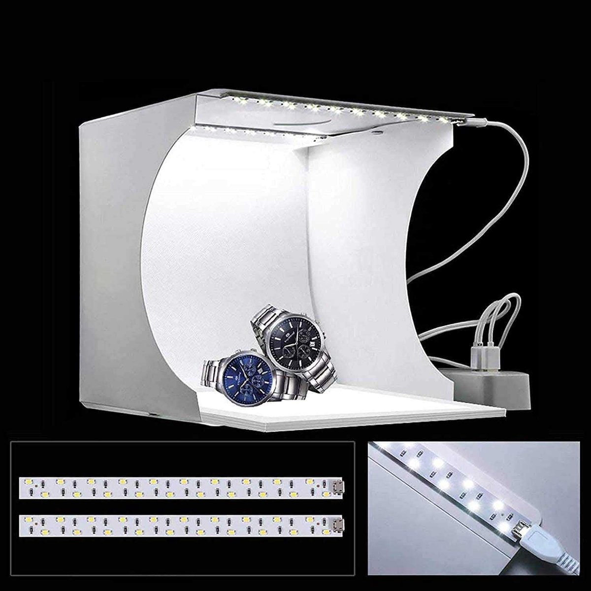 Fotografie lichtbox mini - 6 achtergronden - opvouwbaar en draagbaar - ideale oplossing voor productfotografie - ShopVlot