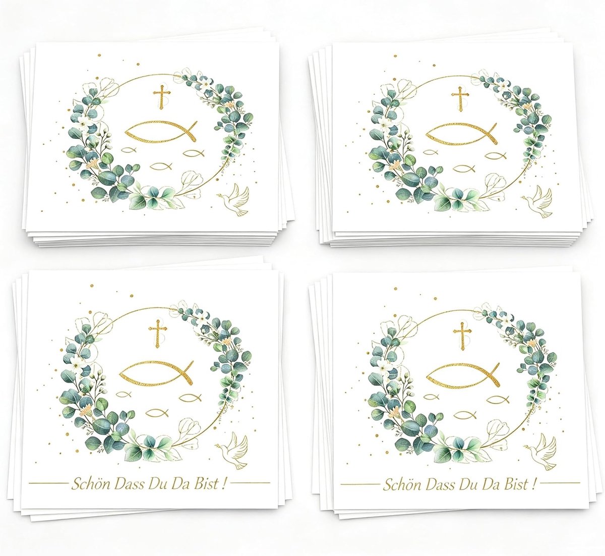 Servetten 60 stuks - Vismotief - Voor communie en vormsel - Elegante tafeldecoratie - ShopVlot