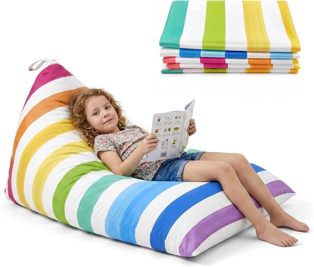 Zitzakhoes voor kinderen en volwassenen - kleurrijk 127 x 72 cm - hypoallergeen kunstbont - ShopVlot