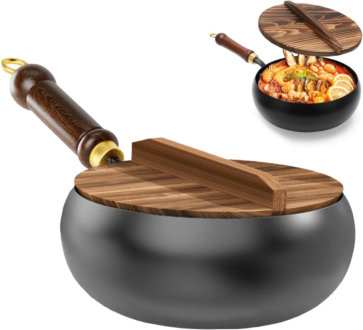 Gietijzeren pan 25 cm - handgeklopt - onbedekt - ideaal voor gas en inductie - ShopVlot