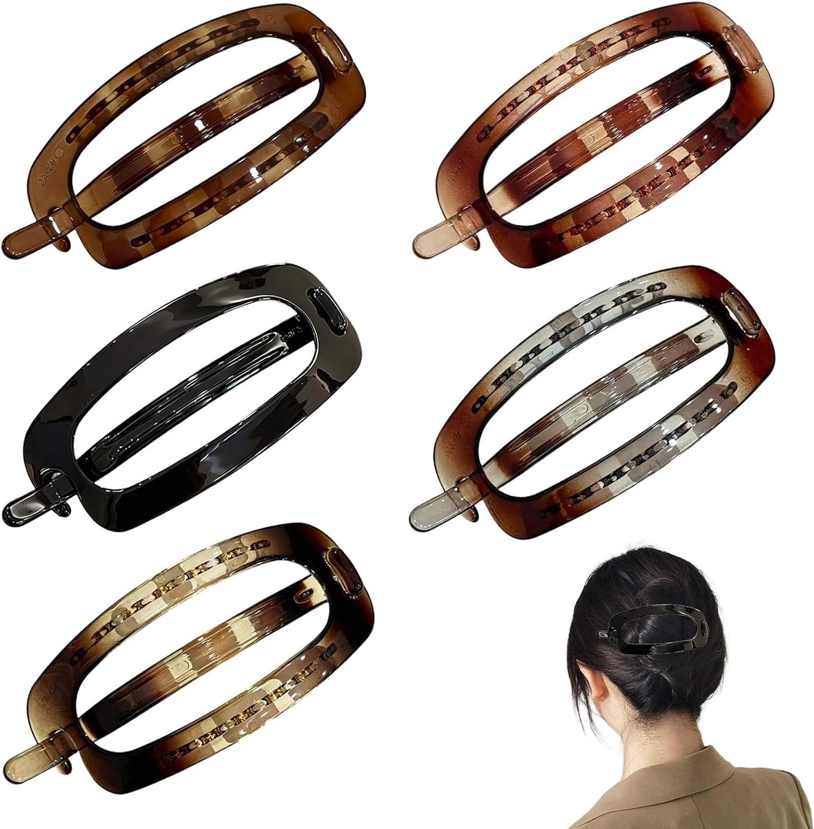 Haarspelden voor dames - groot - mat - luipaardpatroon - stijlvol haaraccessoire - ShopVlot
