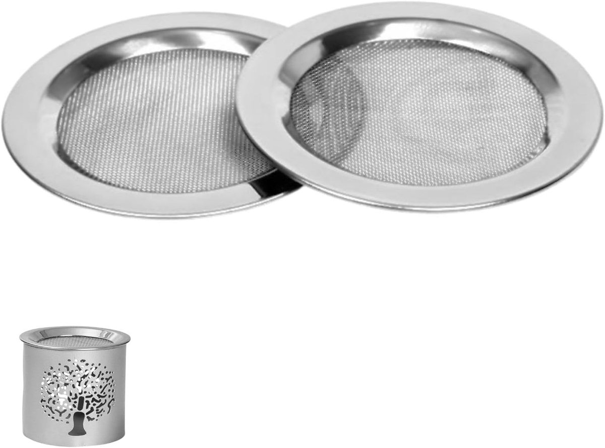 Smoke strainers 10 cm - roestvrij staal - hittebestendig - ideaal voor geurbranders - ShopVlot