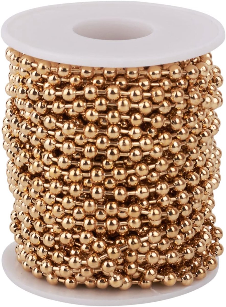 Ball chain 4mm - roestvrij staal - 10 meter - ideaal voor sieraden en knutselen - ShopVlot