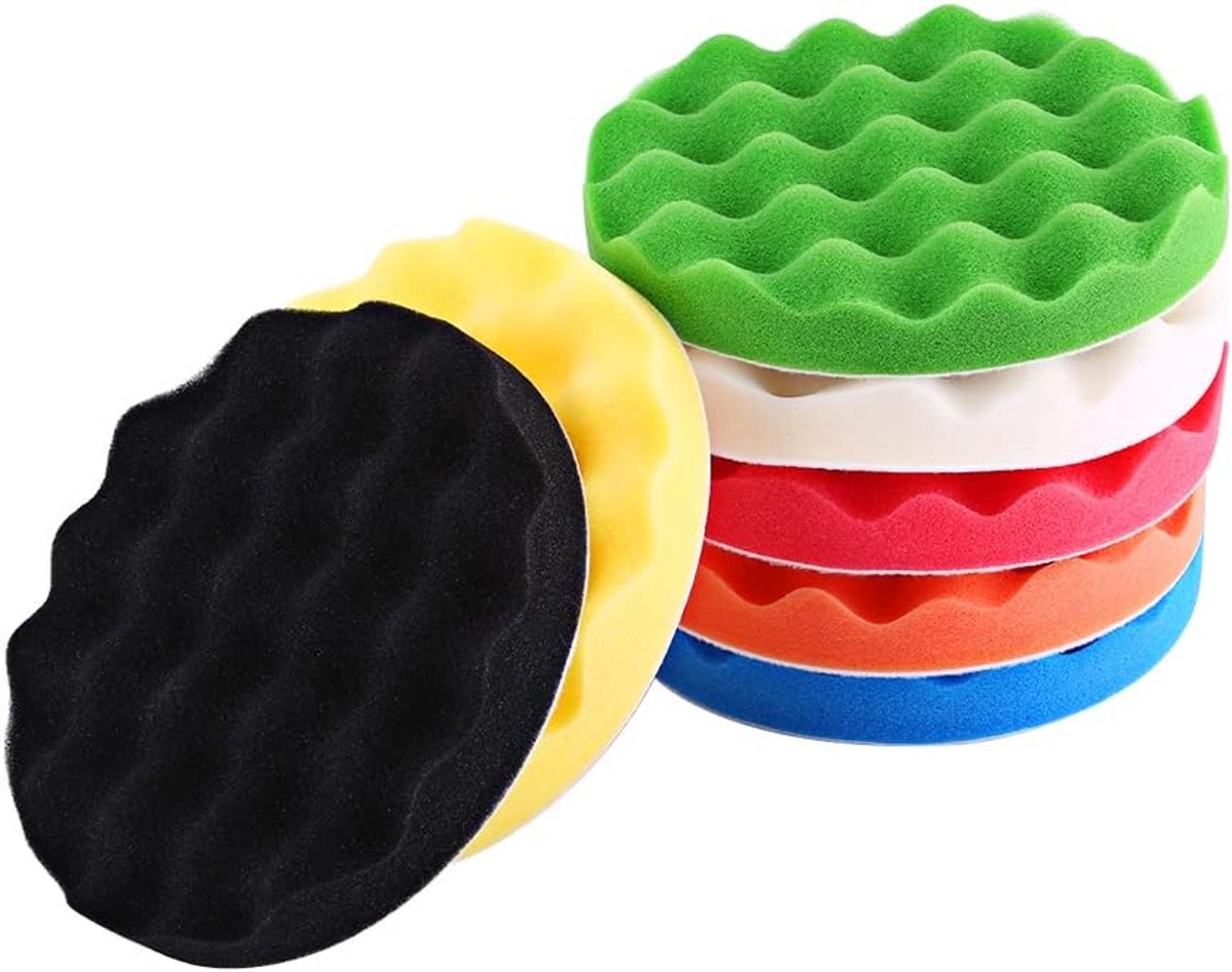 Polijstpads 180mm - 7 Kleuren Professionele Wasbare Polijstpad - Voor Eenvoudig Polijsten van Auto's - ShopVlot