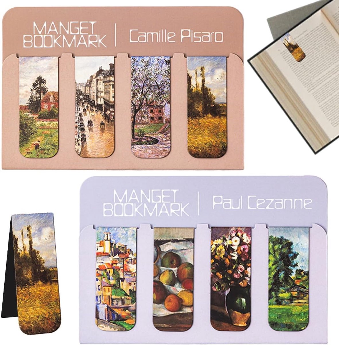 8-delige magnetische boekenleggers - hoge-resolutie kunstdruk - sterke magnetische positie - ShopVlot