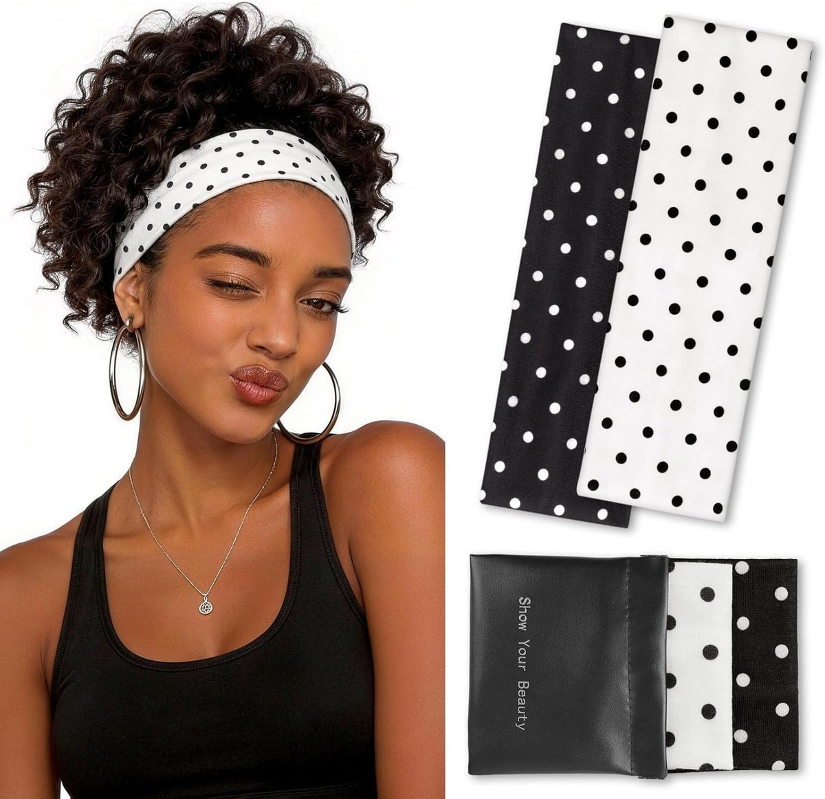 Hoofdband voor dames 7 cm - elastisch antislip - comfortabel - perfect voor yoga - ShopVlot